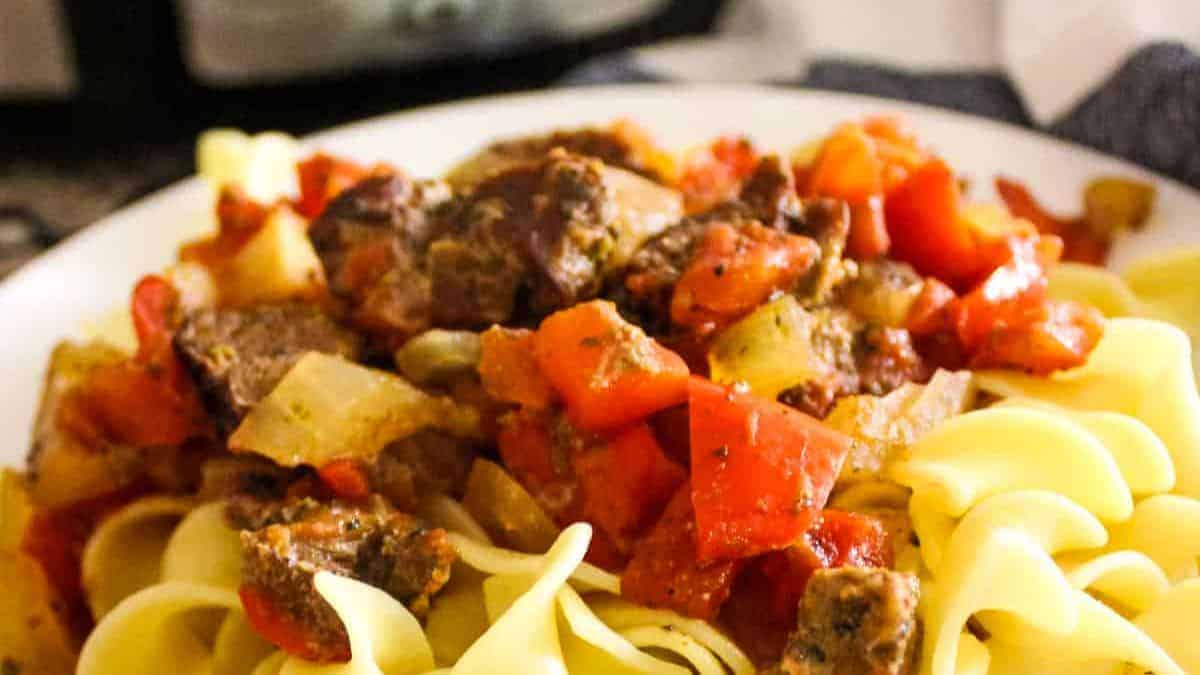 Italian Crock Pot Pepper Steak (Dump & Go)