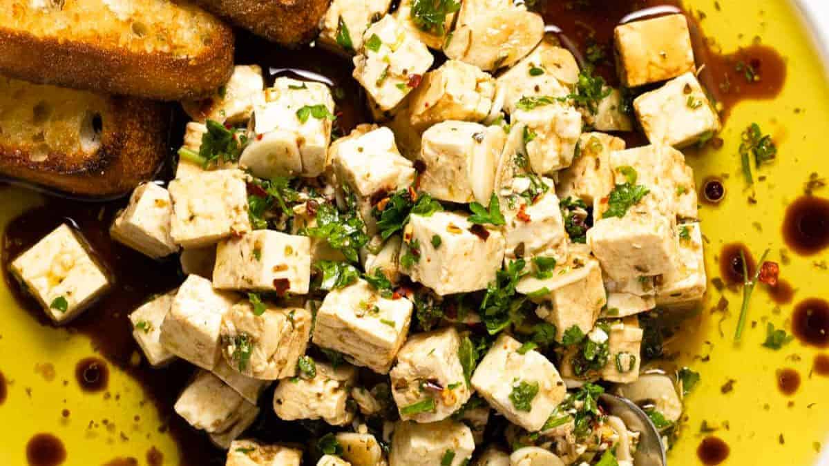Garlic and Herb Marinated Feta