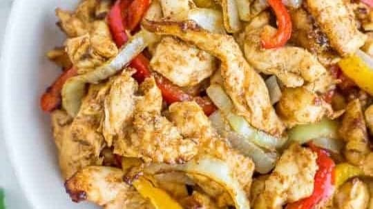Chicken fajitas made in the air fryer.