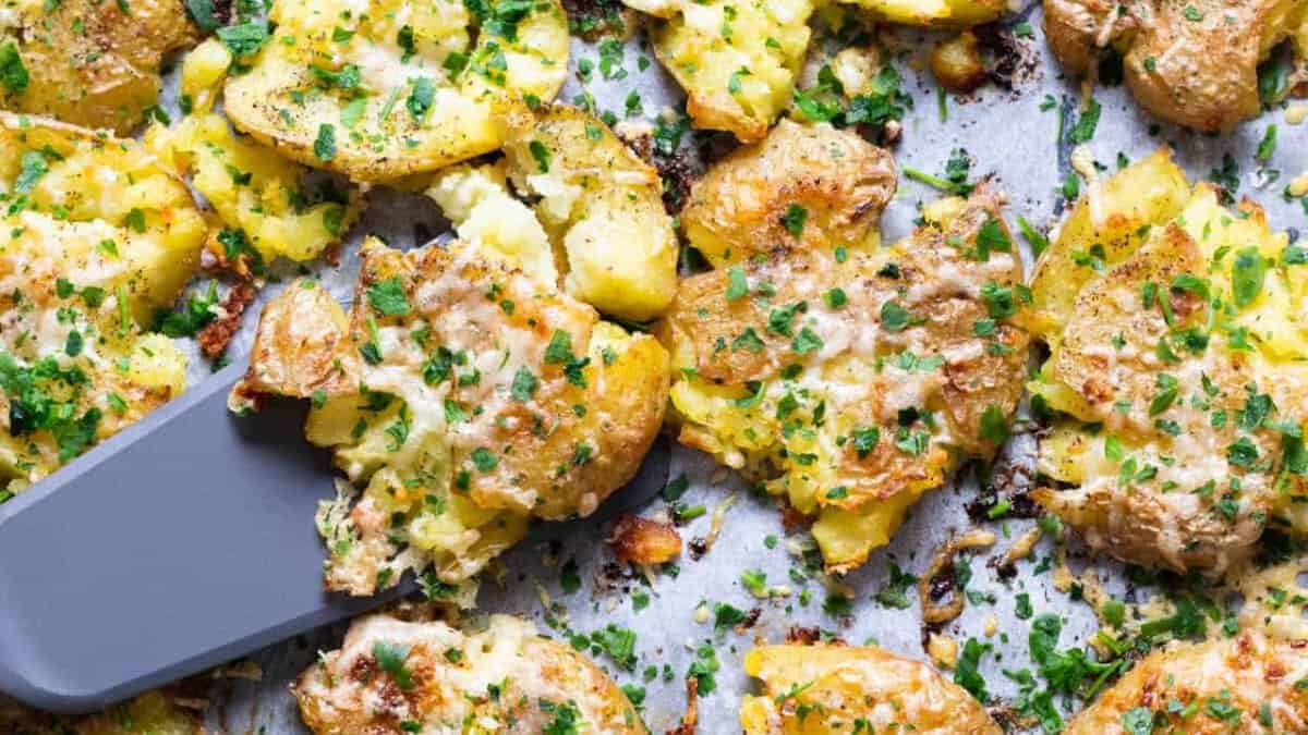 Smashed potatoes.