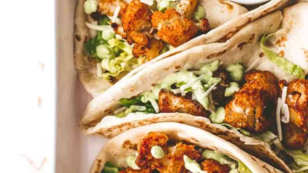 Roasted cauliflower tacos.