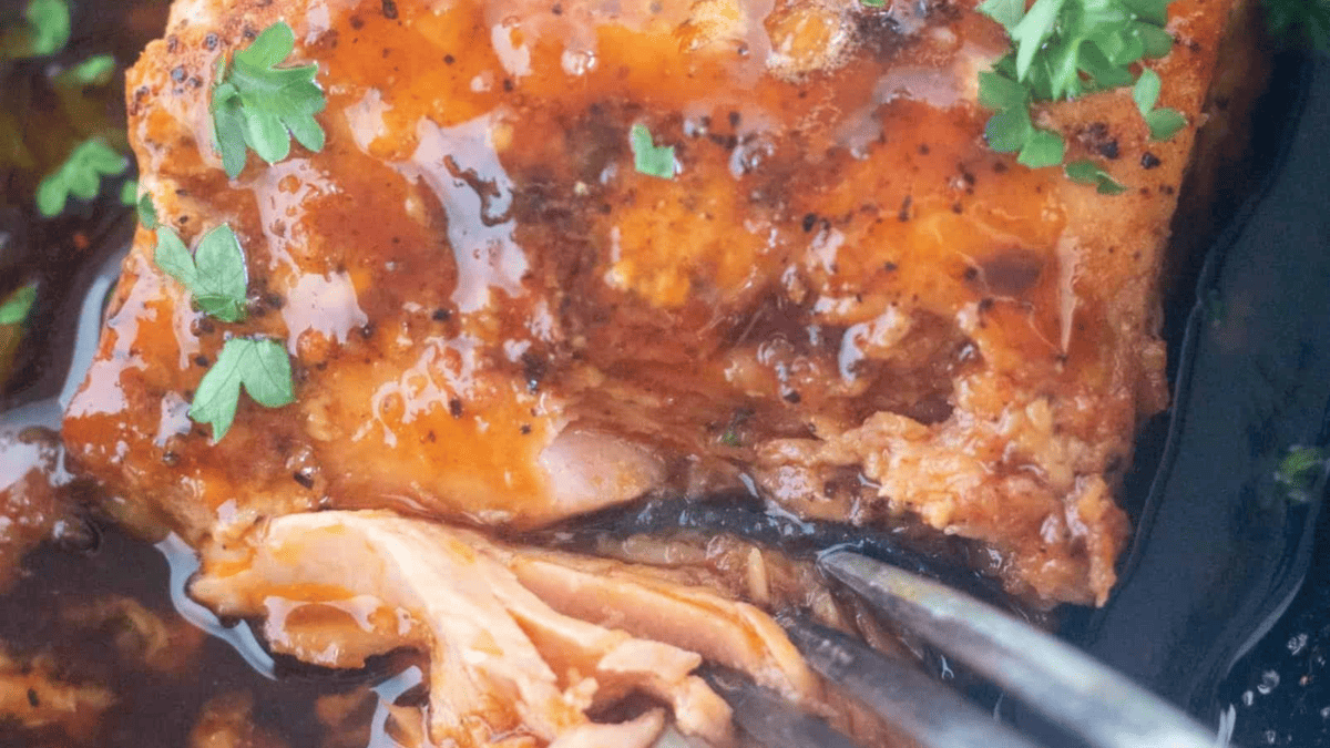 Sweet & Spicy Glazed Salmon.