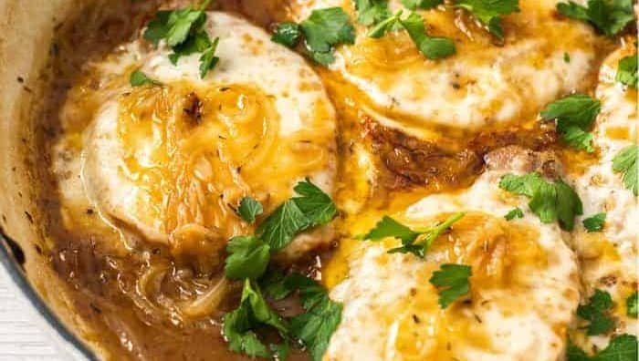 French onion pork chops.