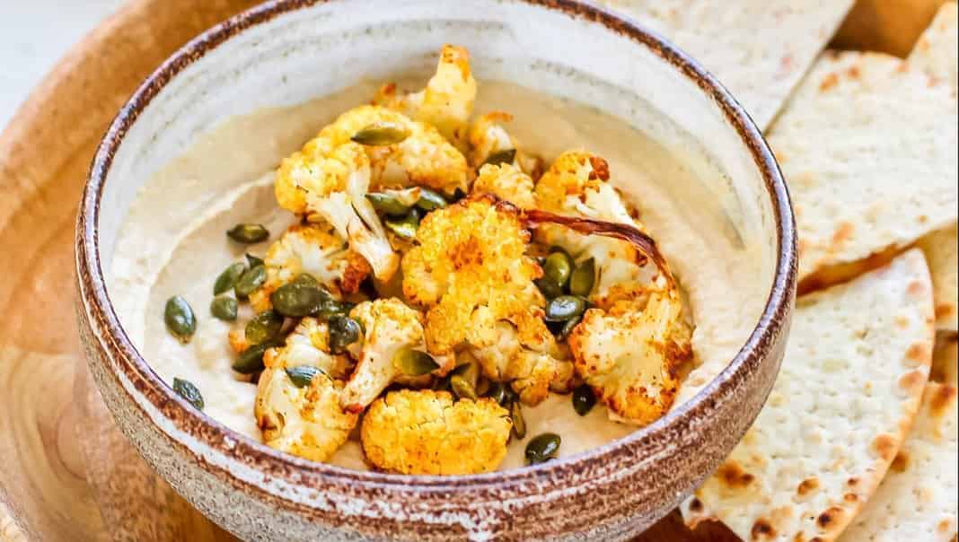 Cauliflower hummus bowl.