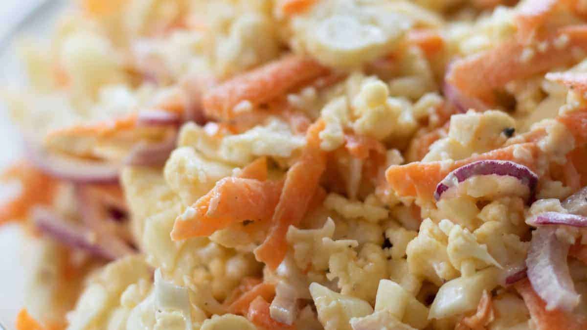 Raw cauliflower salad.