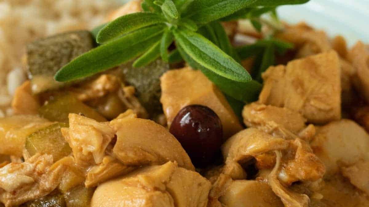 Spanish chicken stew with rice.