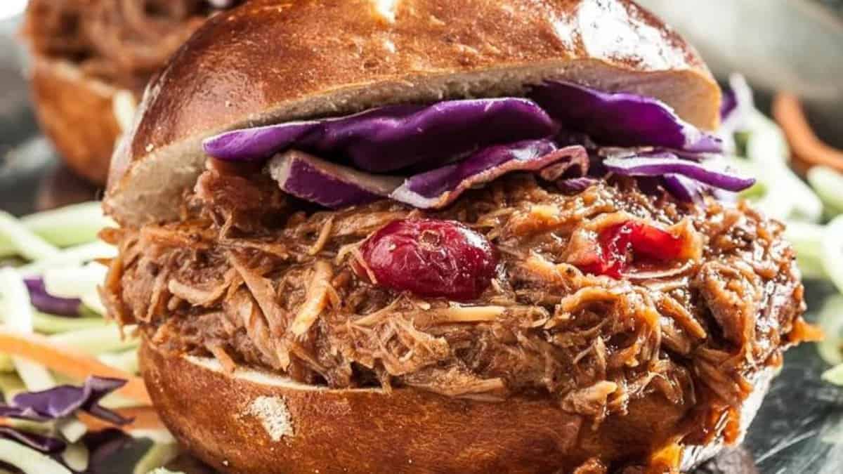 Crockpot Cranberry BBQ Pulled Pork.