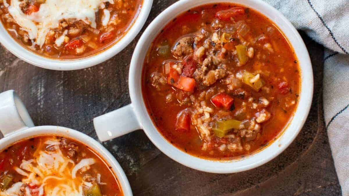 Slow Cooker Stuffed Pepper Soup.