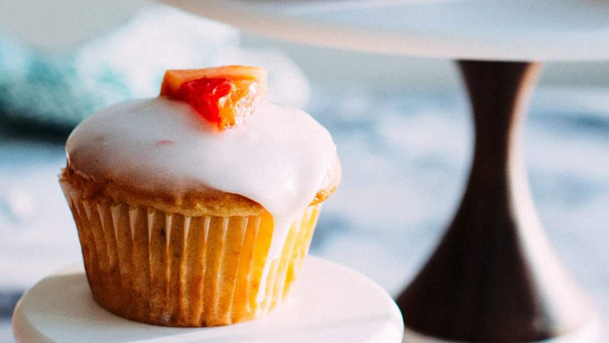 A grapefruit yogurt muffin.