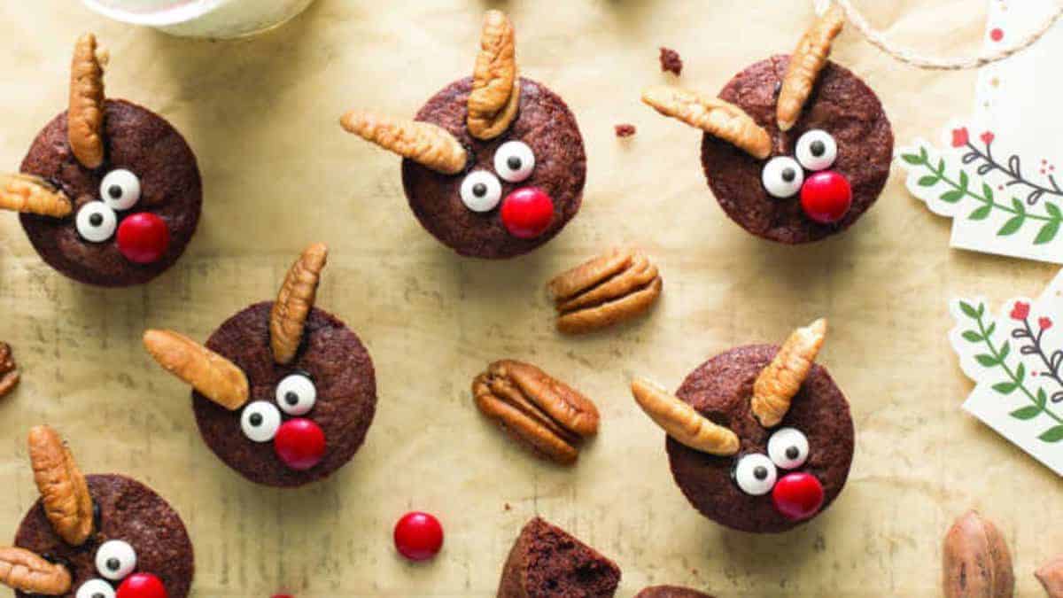 Reindeer Pecan Brownies.