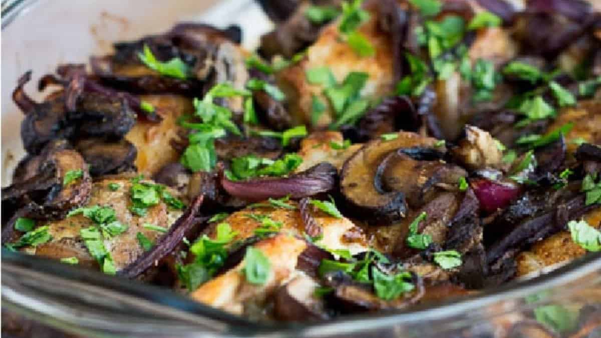Chicken Thighs with Mushrooms.