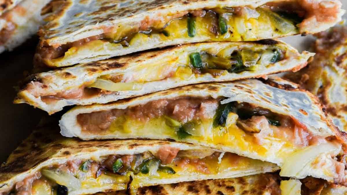 Refried Bean Quesadillas.