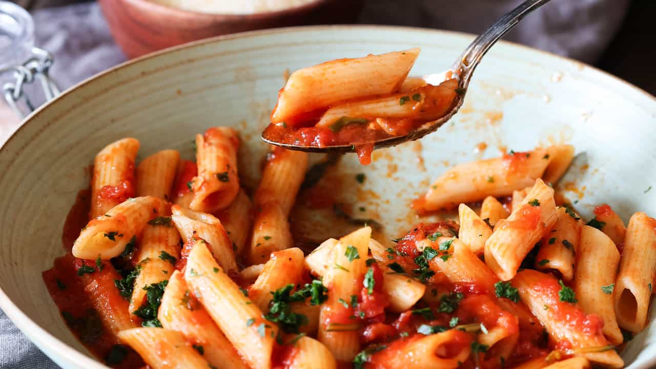Penne pomodoro.