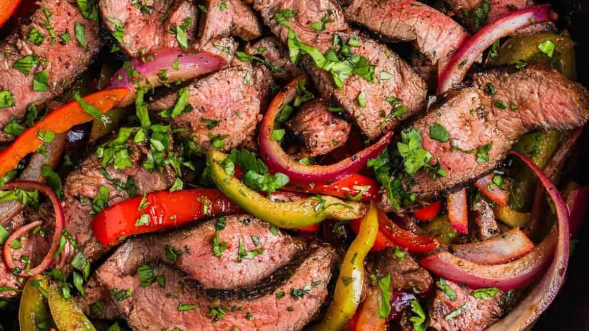 Flat Iron Steak Fajitas.