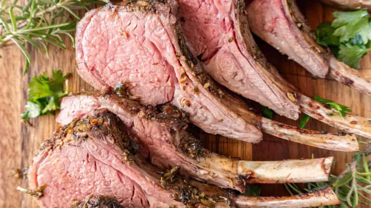 Herb Crusted Rack of Lamb.