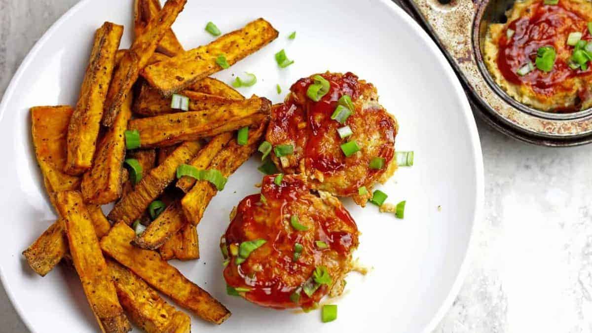 Mini Chicken Meatloaves with Pineapple BBQ Sauce.