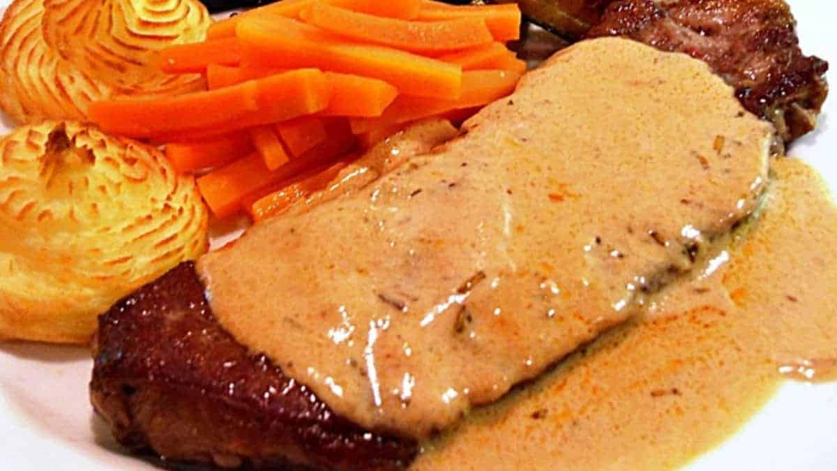 Steak with Whisky Sauce.