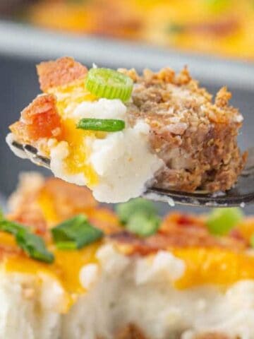 Meatloaf mashed potato casserole.