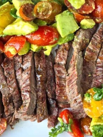 Grilled skirt steak.