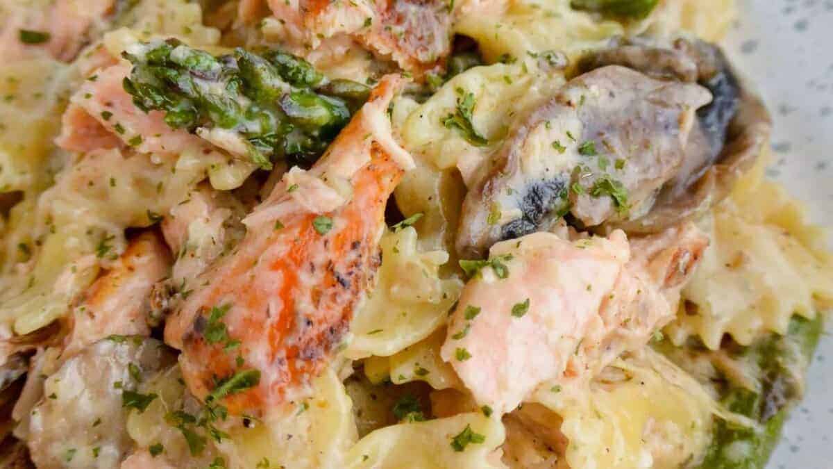 Creamy One Pot Salmon Pasta.