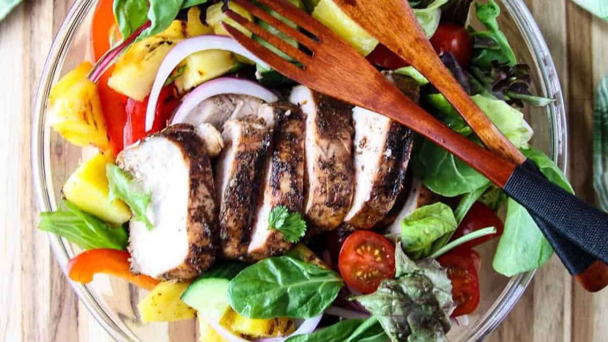 Jerk Chicken Salad .