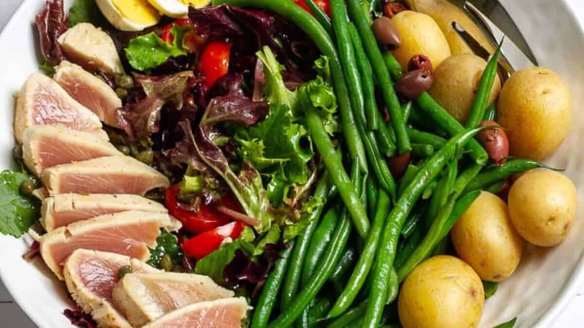 Seared Tuna Nicoise Salad.