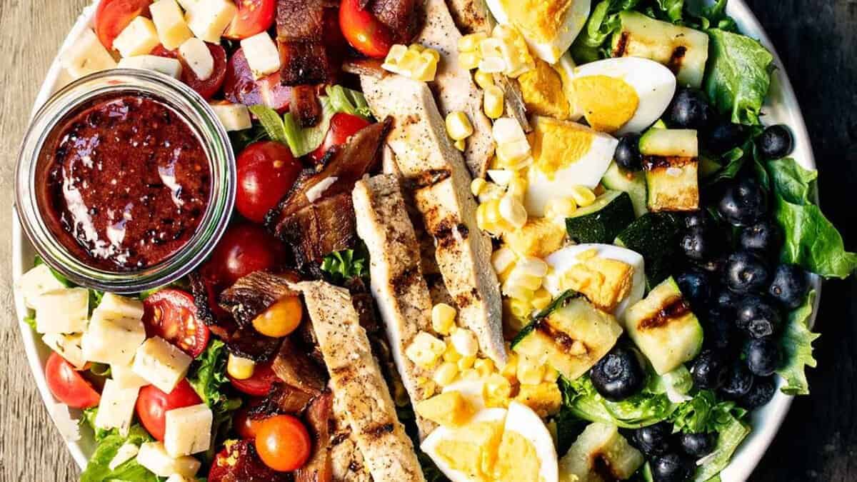 Summer Cobb Salad with Corn & Blueberries.