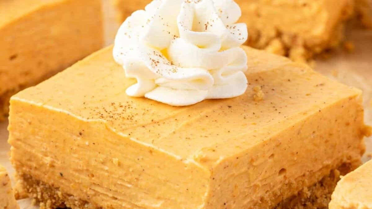 No Bake Pumpkin Cheesecake Bars.