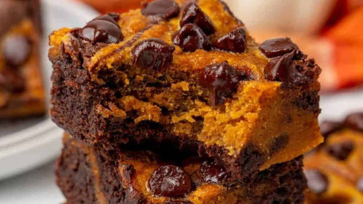 Swirled Pumpkin Brownies.