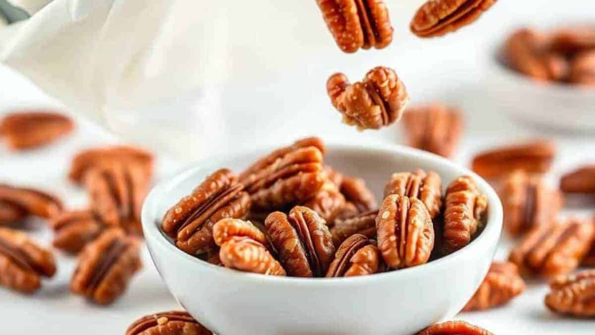 Air Fryer Candied Pecans.