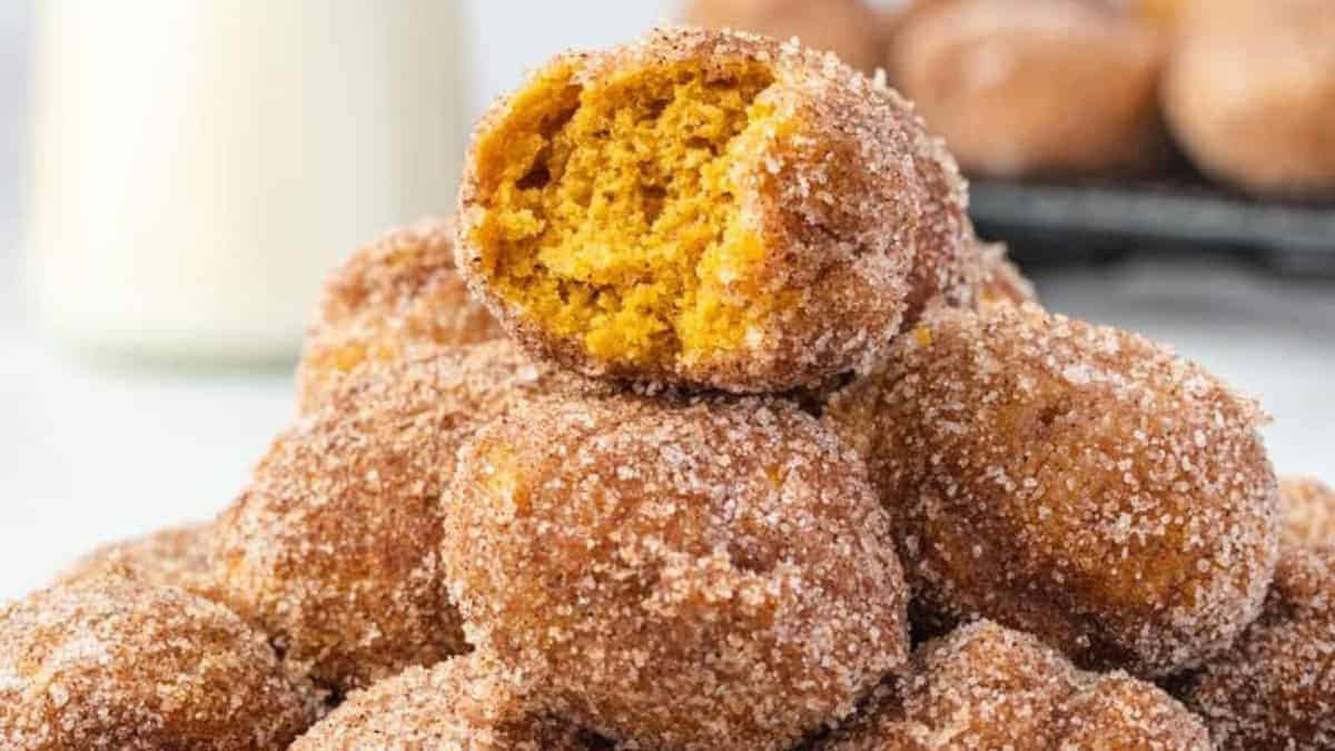 Air Fryer Pumpkin Donut Holes.