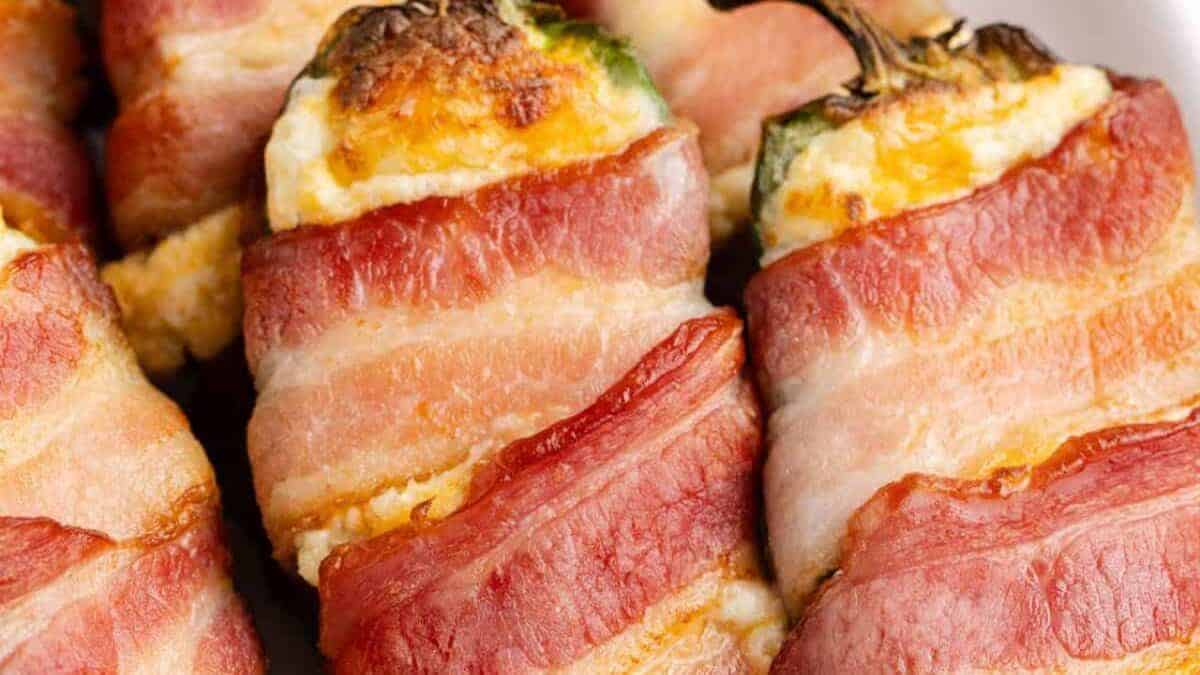 Bacon Wrapped Jalapeño Poppers.