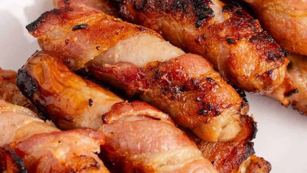 Bacon Wrapped Sausage in Air Fryer.